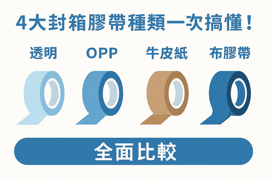 4大封箱膠帶種類一次搞懂!透明、OPP、牛皮紙、布膠帶全面比較