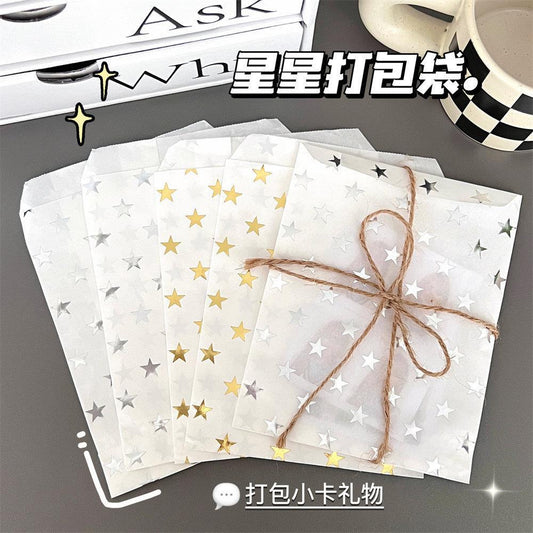 星星紙袋 禮物袋 平口袋 透明小卡防水袋 包裝控